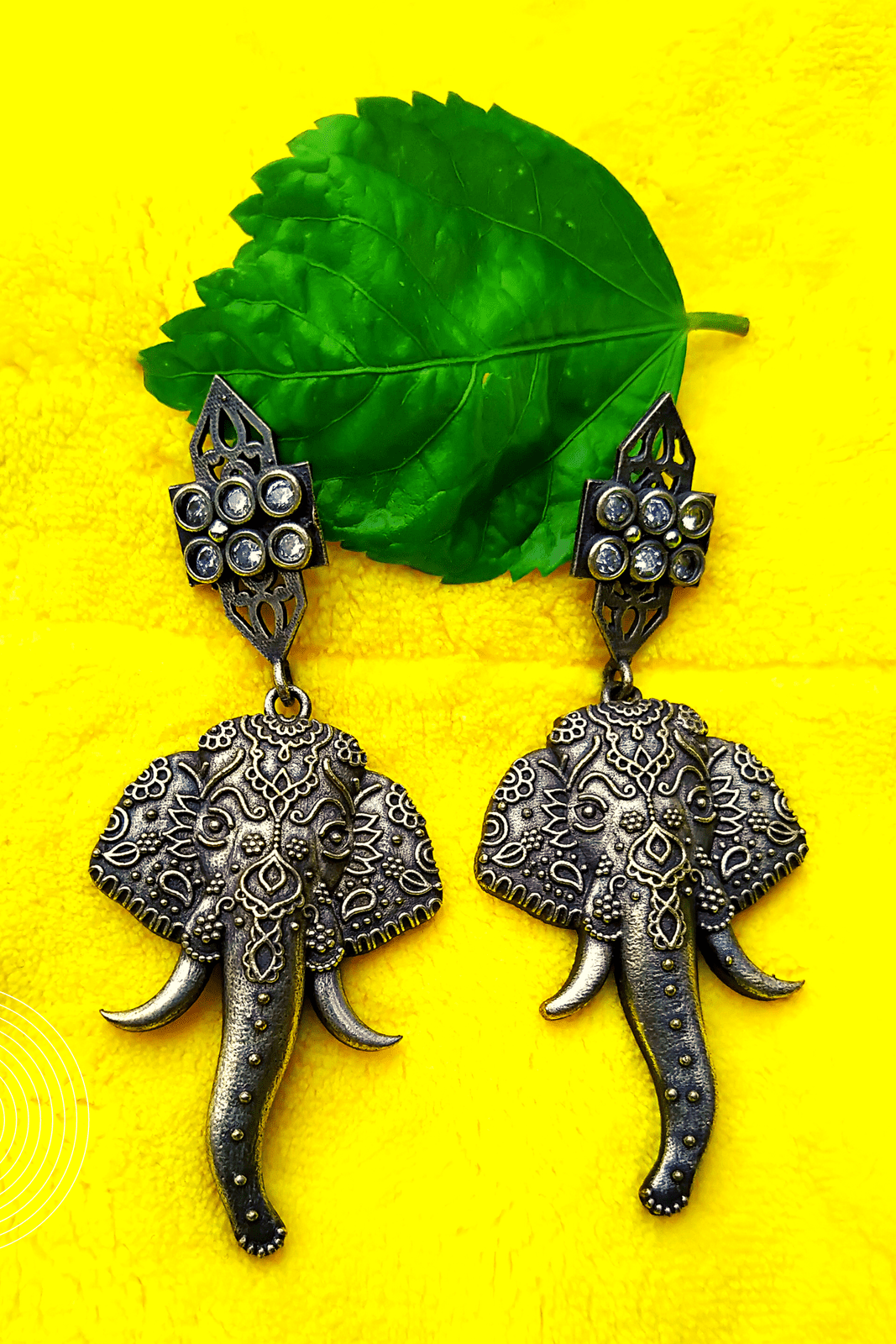 Vinayak Silver Oxidized Jhumka