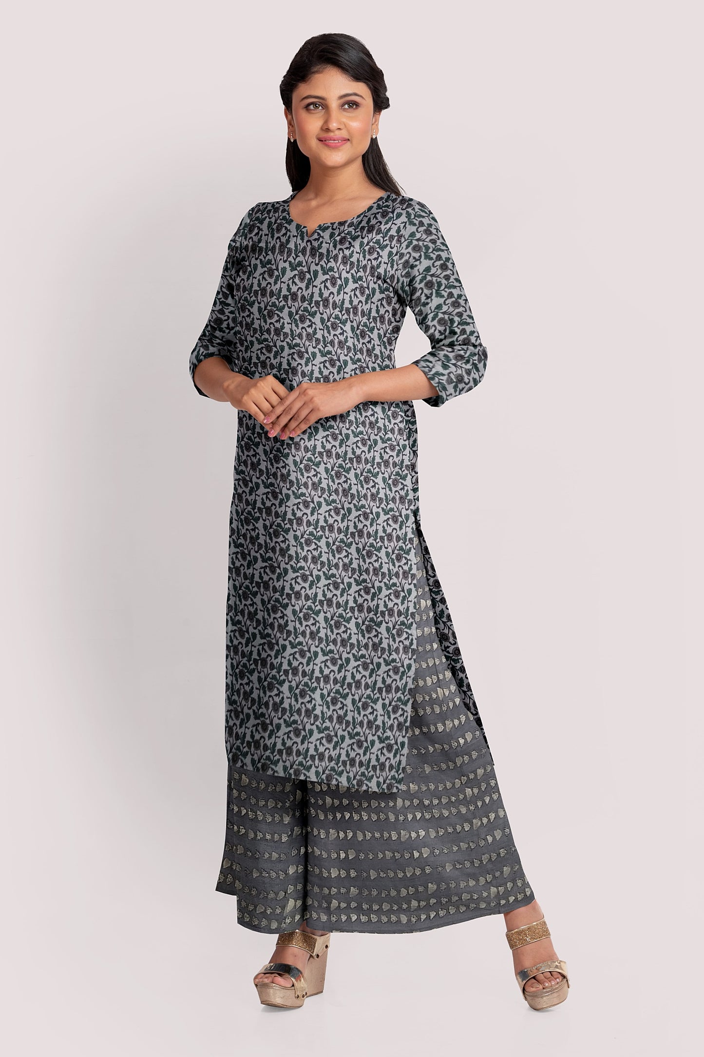 JAHNVI Blockprint Cotton Kurta Fabric
