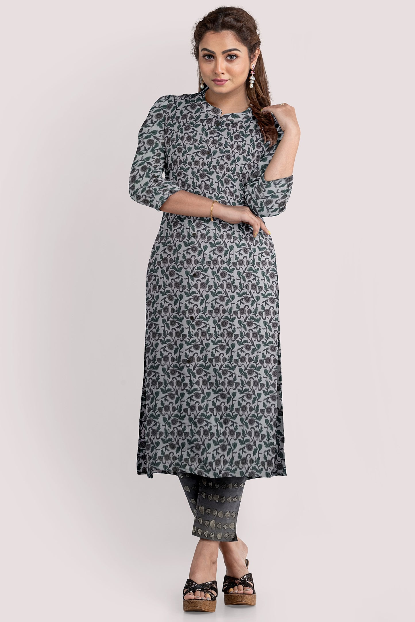 JAHNVI Blockprint Cotton Kurta Fabric