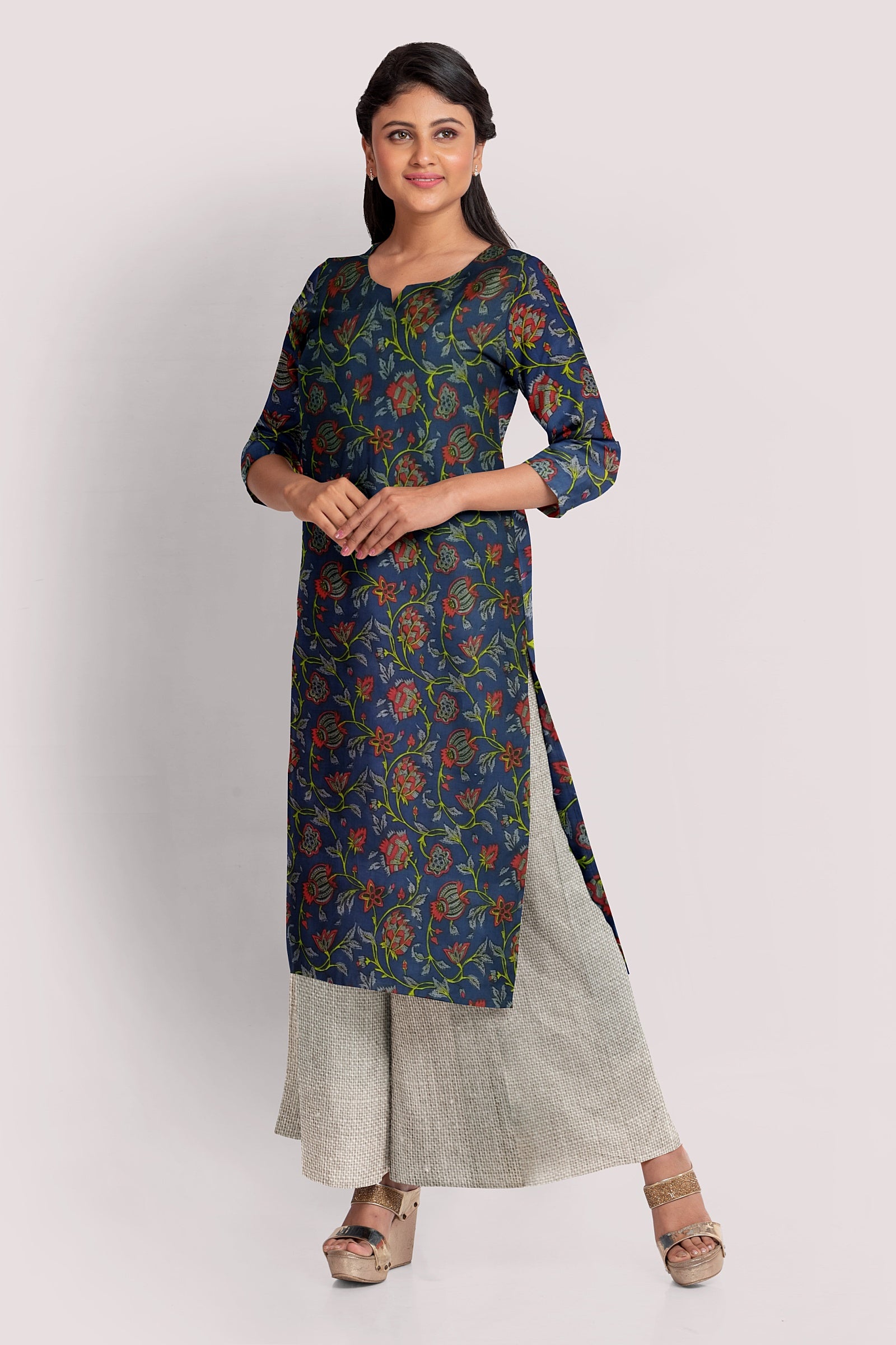KAASHNI Blockprint Cotton Suit Fabric