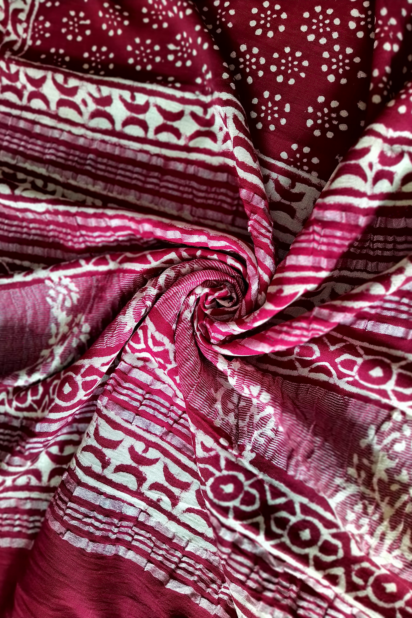 Vaagmi World Handblock Linen Cotton Saree