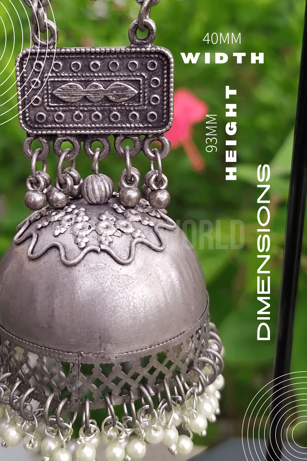 MAALINI Silver Oxidized Jhumka Vaagmi World