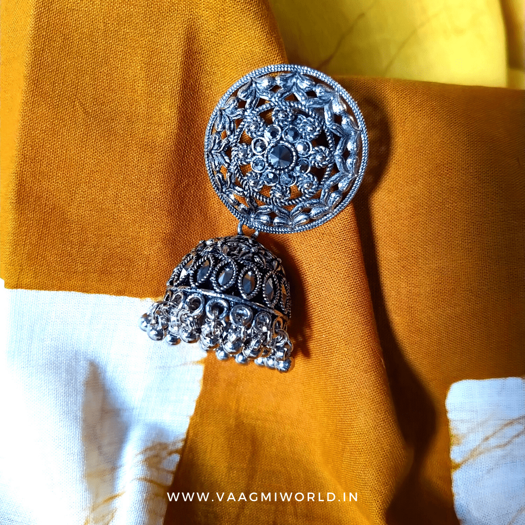 Vaagmi World AADYA Silver Oxidized Jhumki