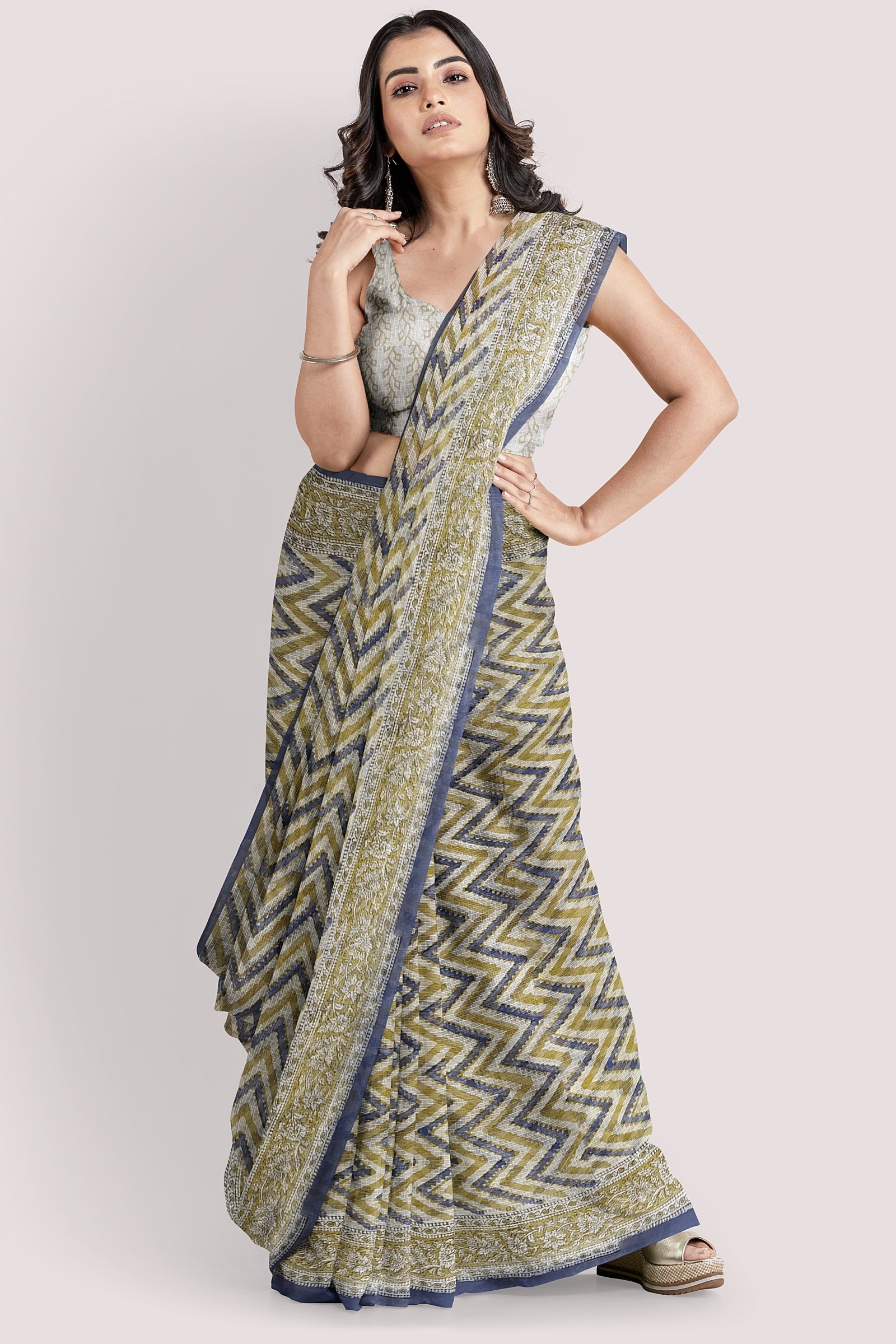 VAAGMI WORLD HANDBLOCK PRINTED KOTA DORIA SAREE