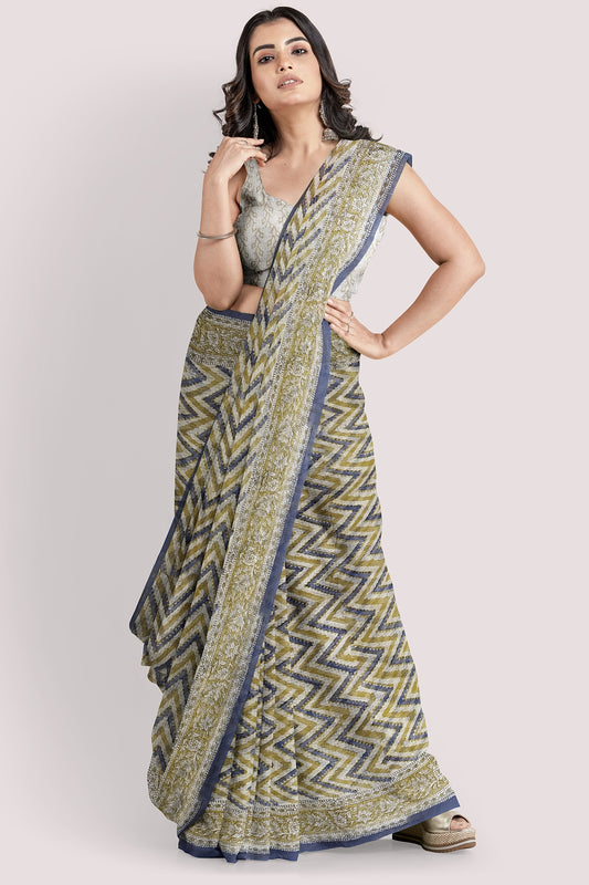 VAAGMI WORLD HANDBLOCK PRINTED KOTA DORIA SAREE