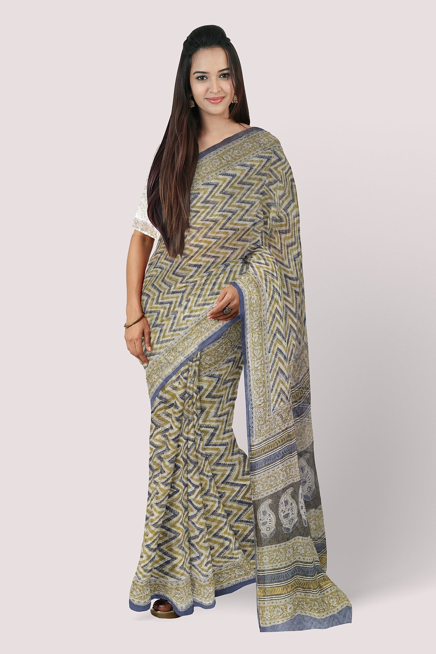 VAAGMI WORLD HANDBLOCK PRINTED KOTA DORIA SAREE