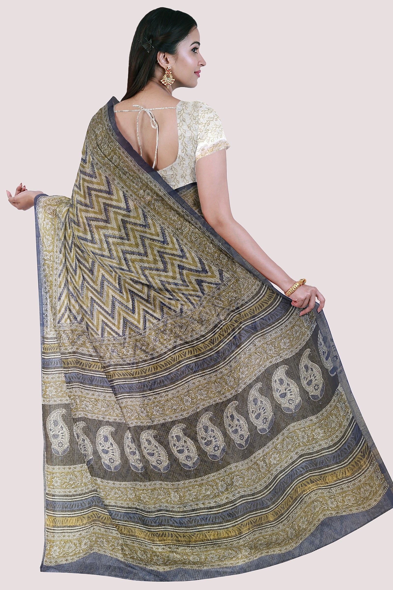 VAAGMI WORLD HANDBLOCK PRINTED KOTA DORIA SAREE