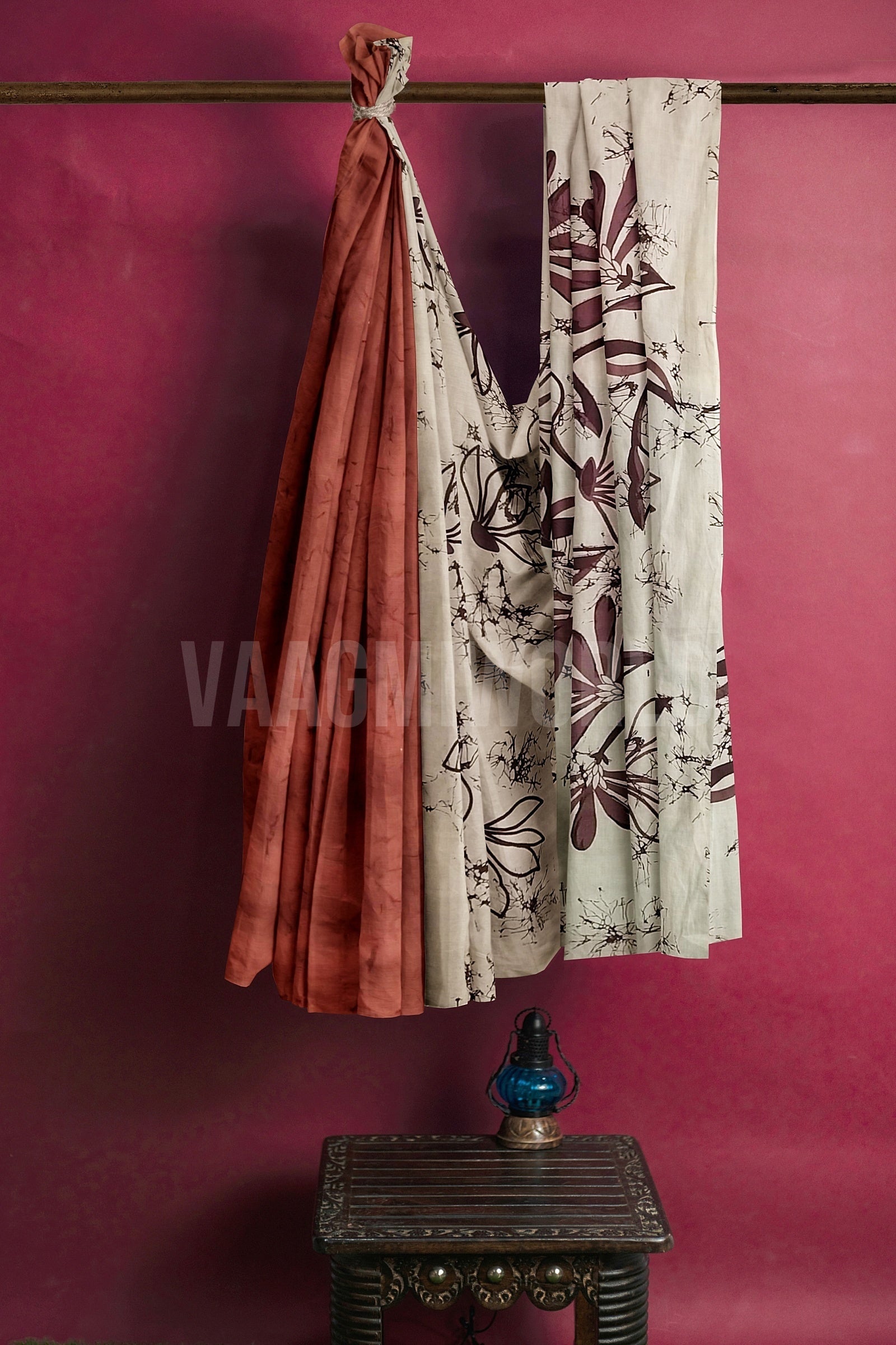 VAAGMI WORLD MUL COTTON HALF AND HALF SAREE