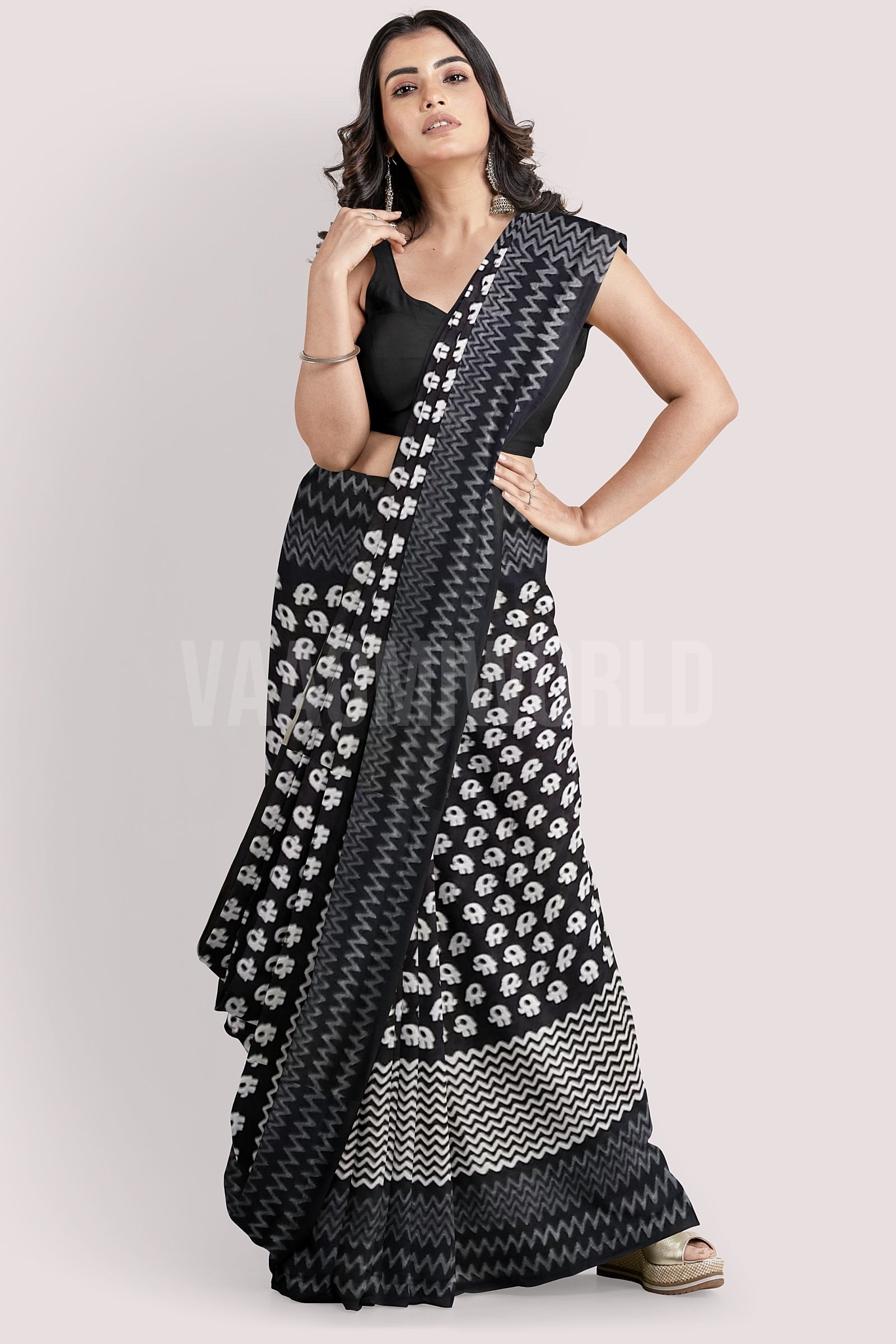 VAAGMI WORLD HANDBLOCK COTTON SAREES