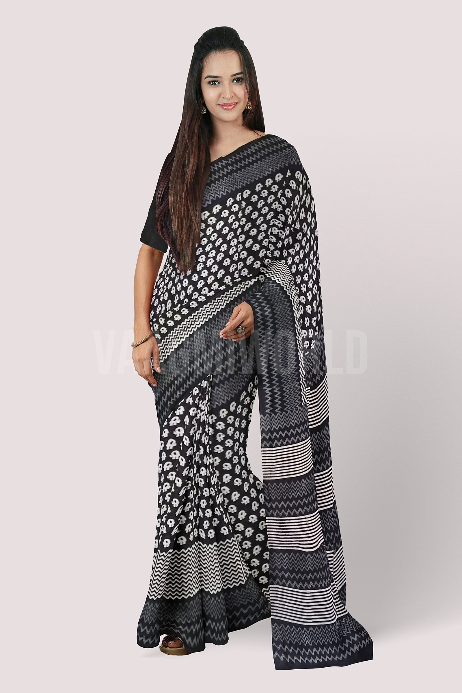 VAAGMI WORLD HANDBLOCK COTTON SAREES