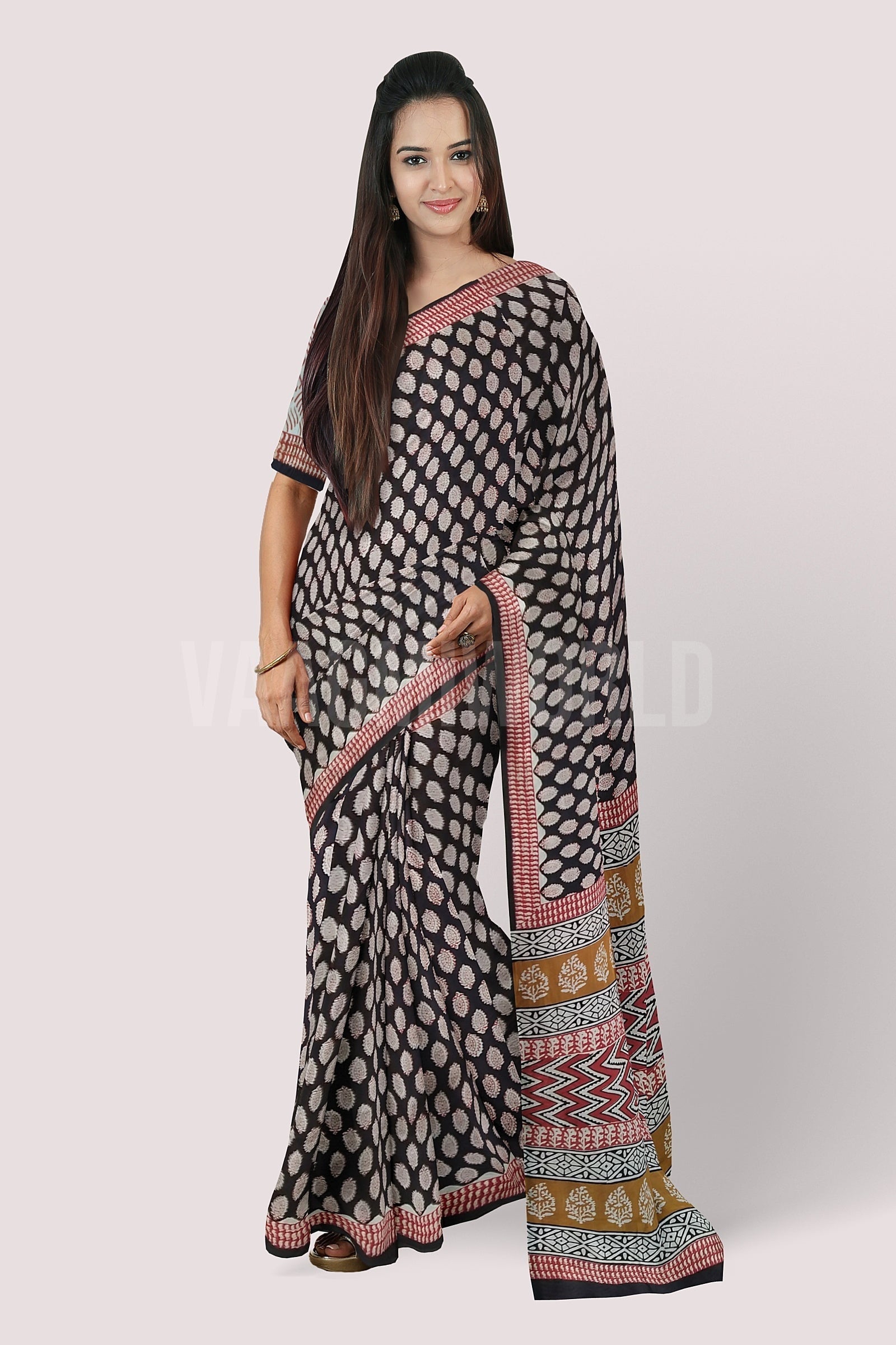VAAGMI WORLD HANDBLOCK COTTON SAREES