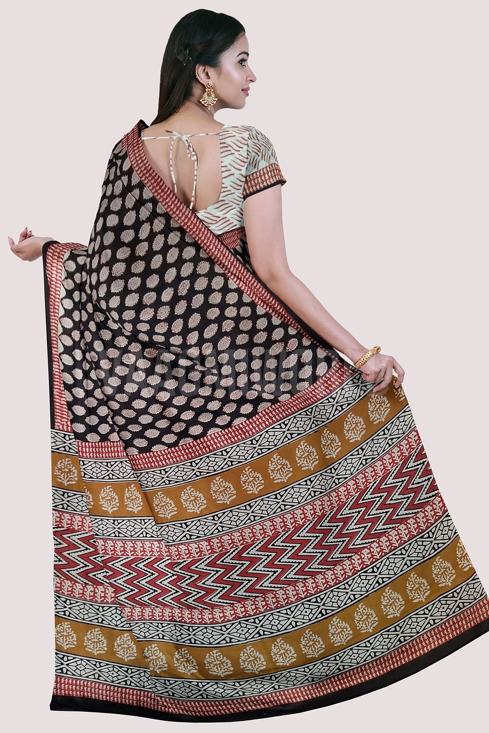 VAAGMI WORLD HANDBLOCK COTTON SAREES