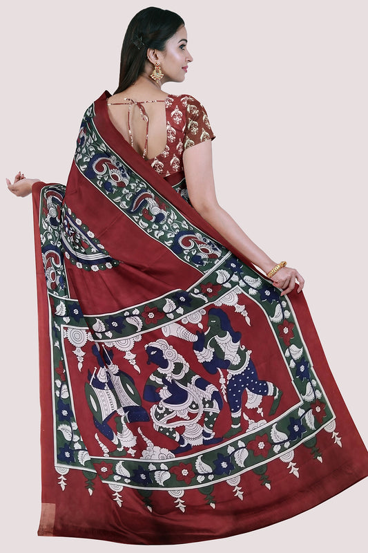 VAAGMI WORLD HANDBLOCK PRINTED MUL COTTON SAREE