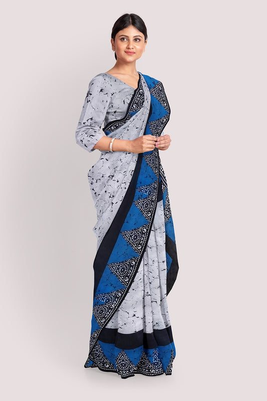 VAAGMI WORLD HANDBLOCK PRINTED MUL COTTON SAREE