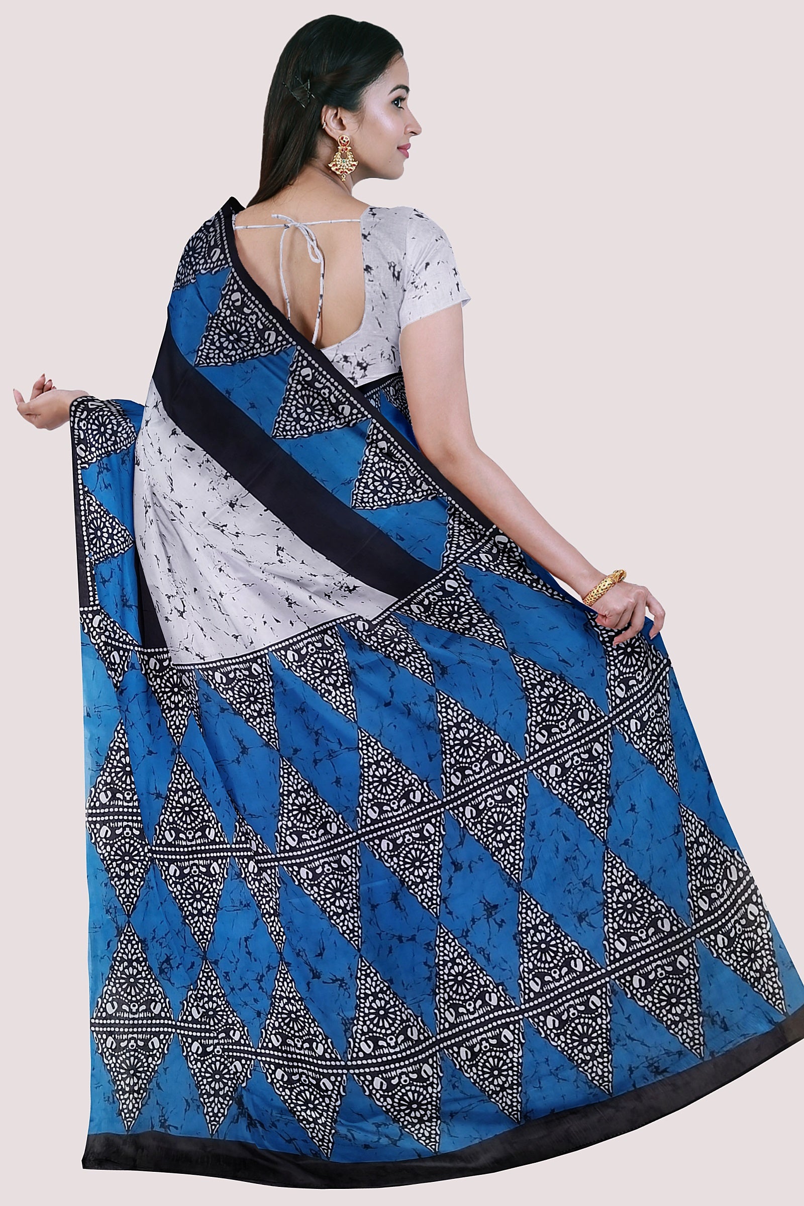 VAAGMI WORLD HANDBLOCK PRINTED MUL COTTON SAREE
