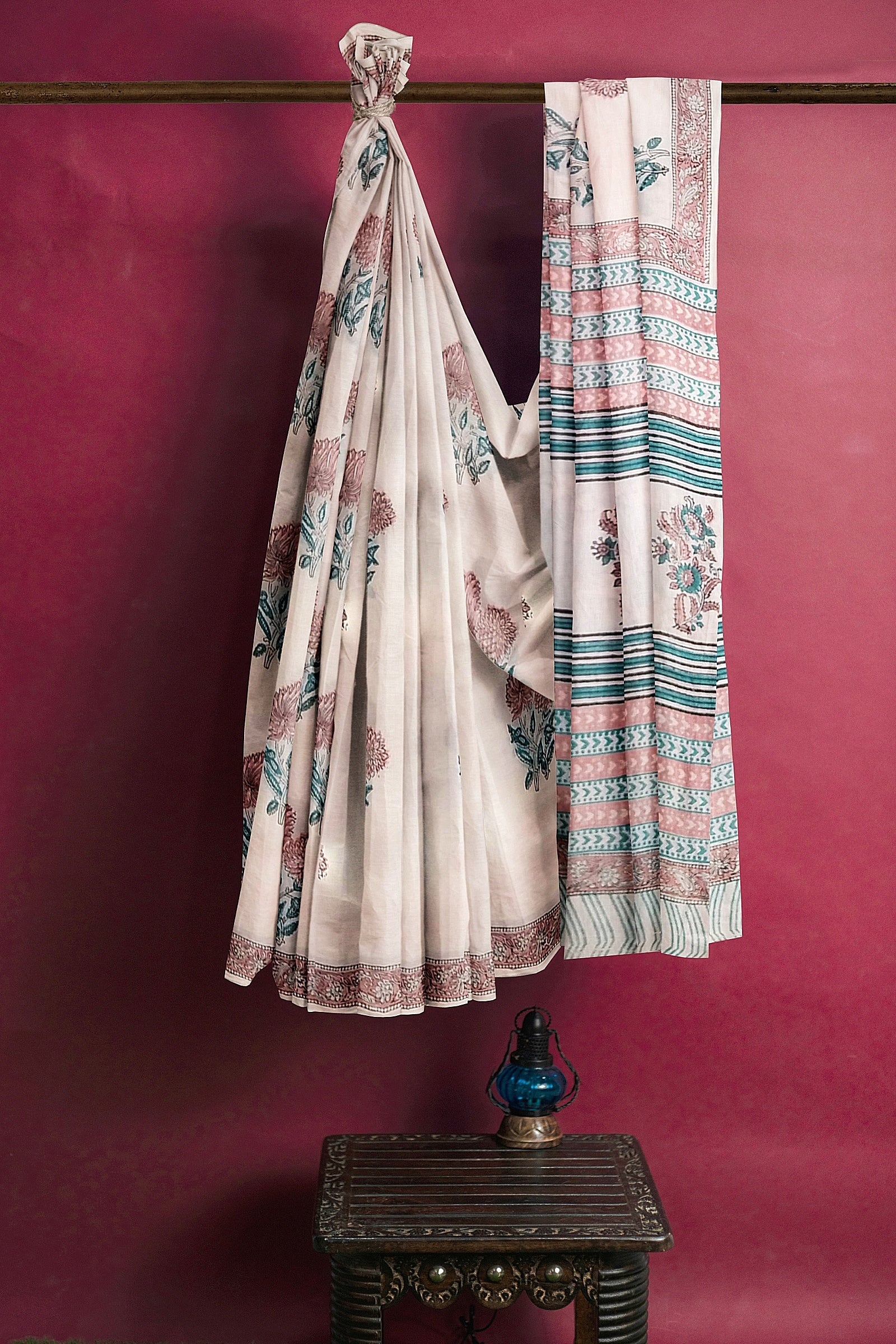 Pankhudi Handblock Printed Mul Cotton Saree Vaagmi World