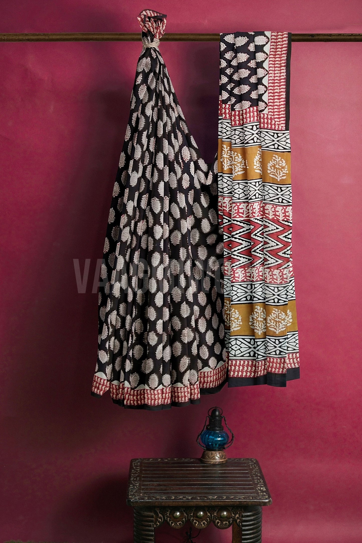 VAAGMI WORLD HANDBLOCK COTTON SAREES