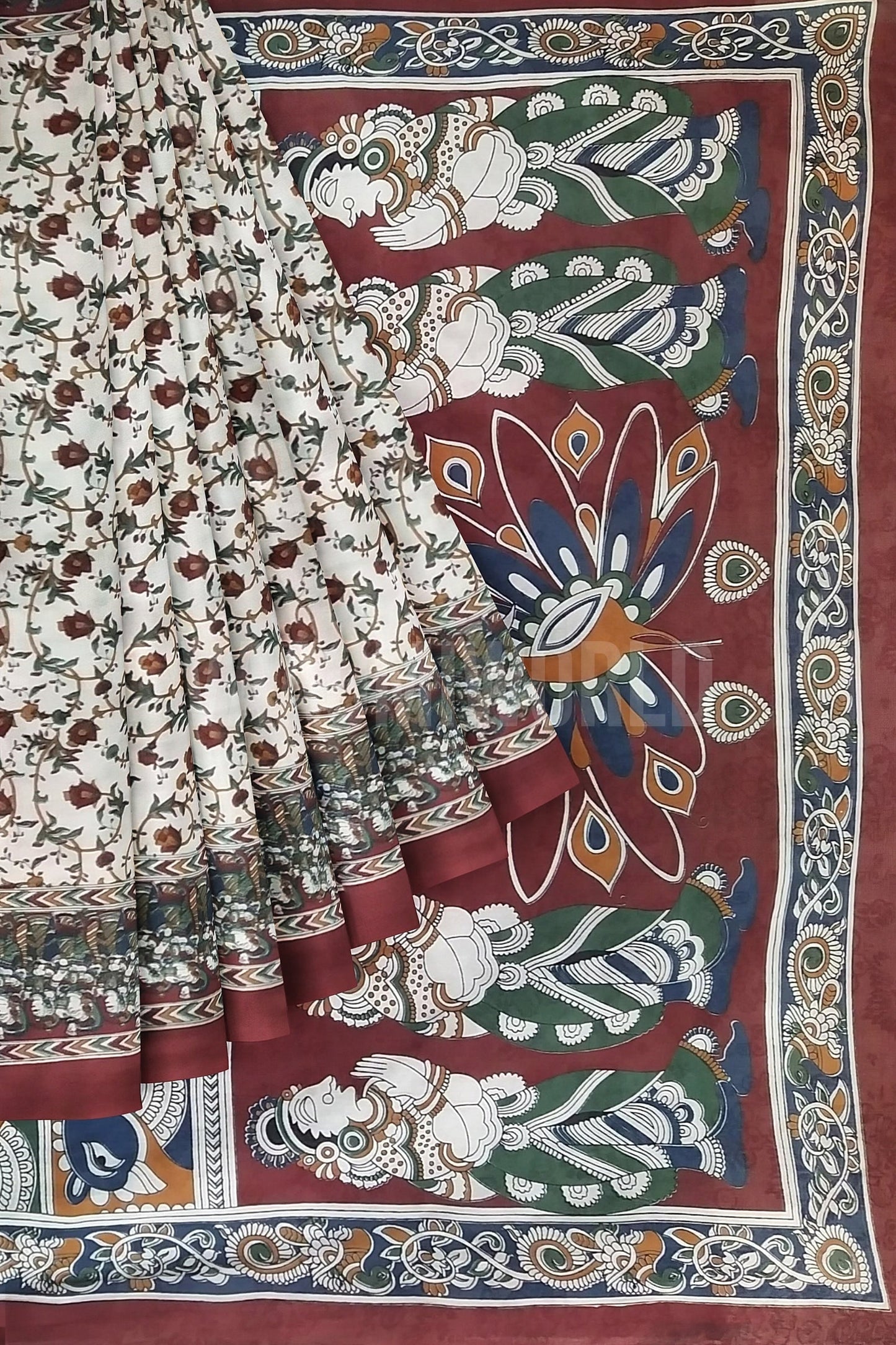 VAAGM WORLD HANDBLOCK PRINTED MUL COTTON SAREE
