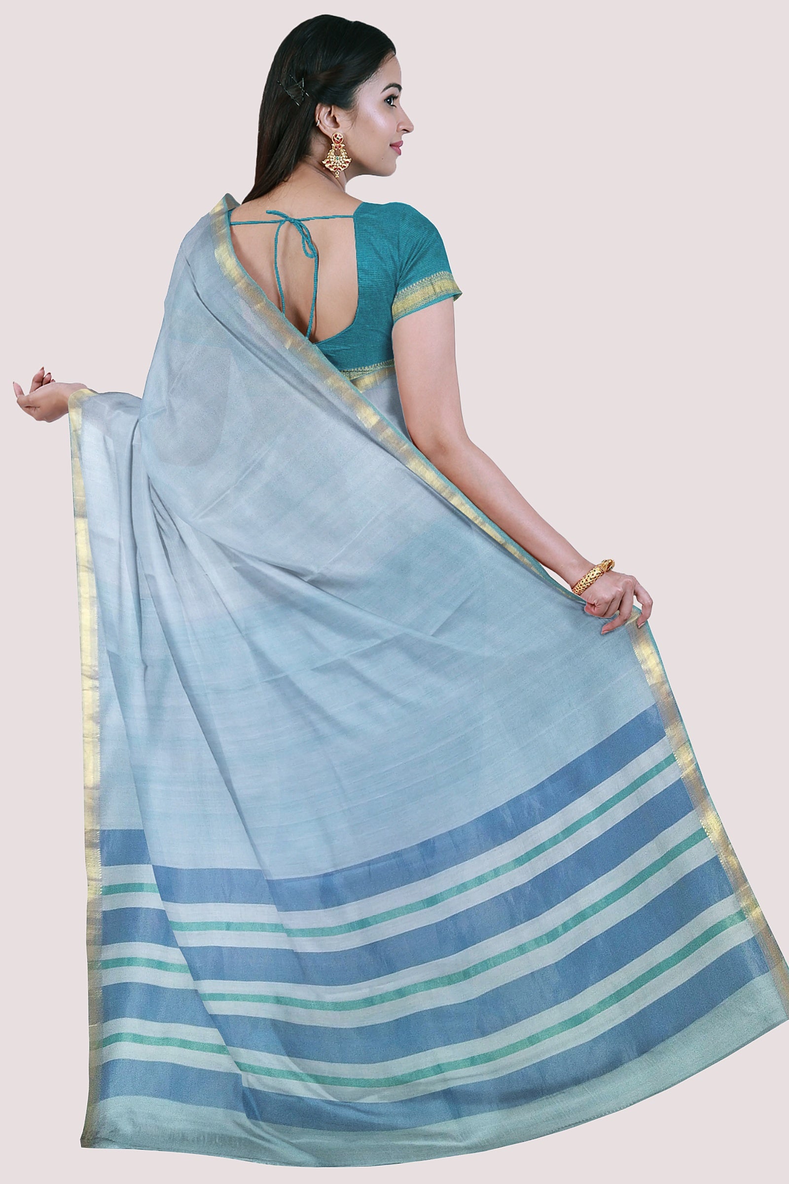 Vaagmi World Rehwa Maheshwari Silk Cotton Saree