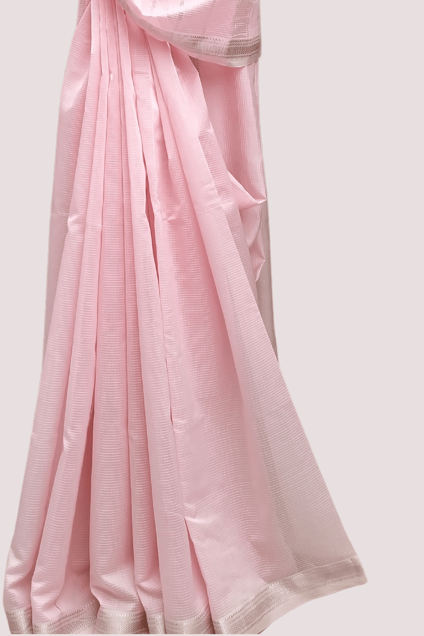 Vaagmi Exclusive Peach Pink Silk Cotton Maheshwari Saree