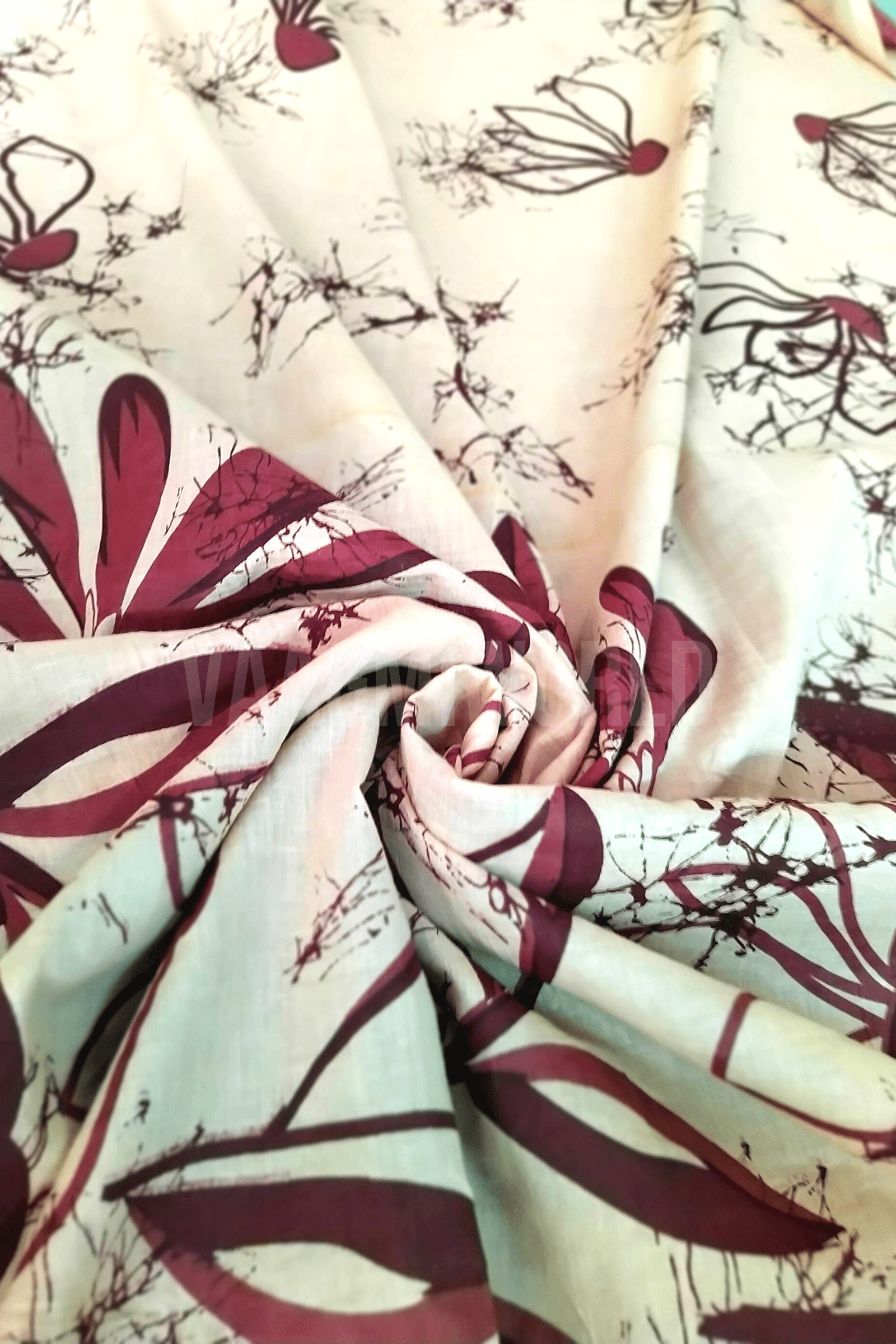 VAAGMI WORLD MUL COTTON HALF AND HALF SAREE