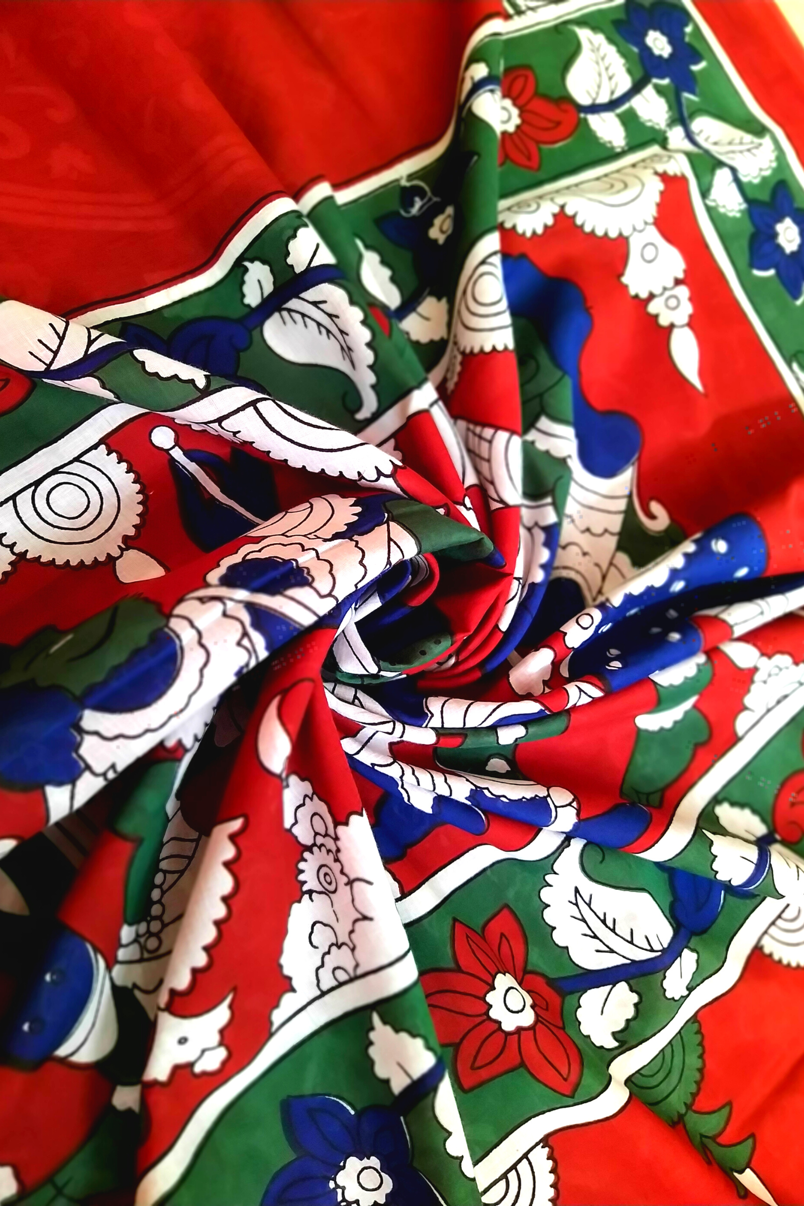VAAGMI WORLD HANDBLOCK PRINTED MUL COTTON SAREE