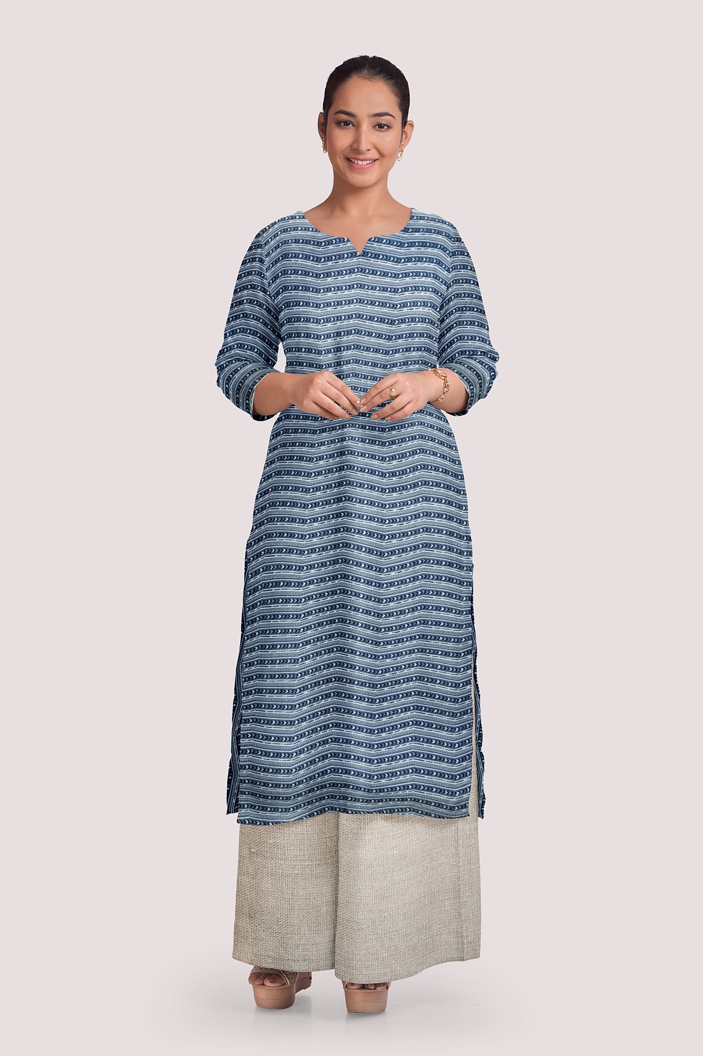 VAANI Blockprint Cotton Kurta Fabric