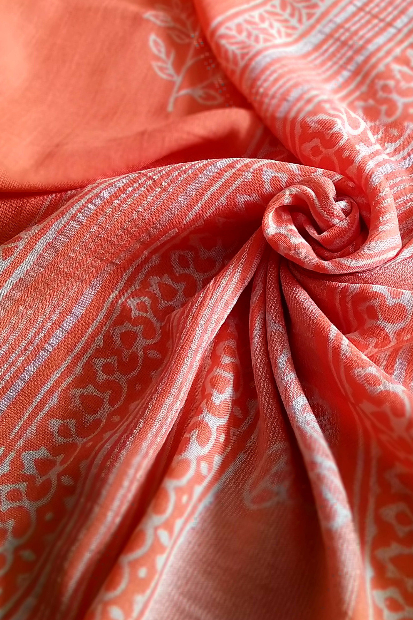 vaagmi world handblock printed linen cotton saree