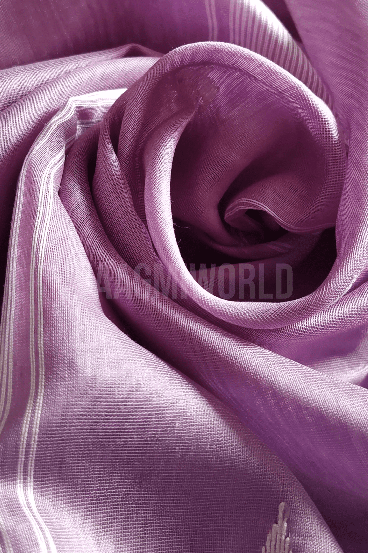 Vaagmi Exclusive Lavender Maheshwari Silk Cotton Saree With Cotton Motifs