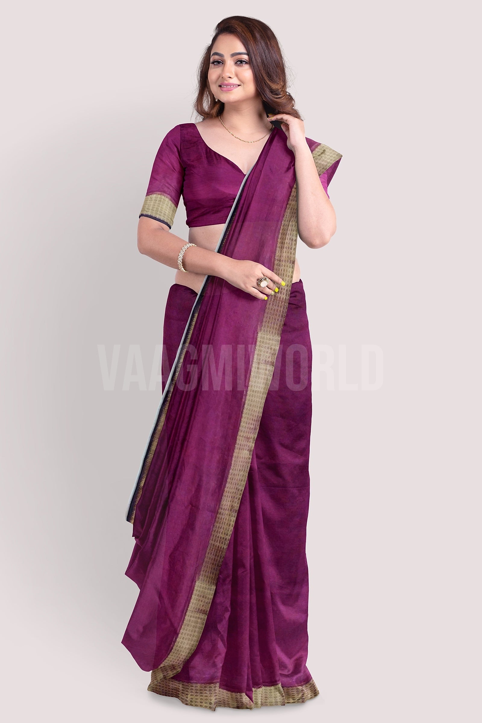 VAAGMI WORLD MAHESHWARI HANDLOOM SILK COTTON SAREE