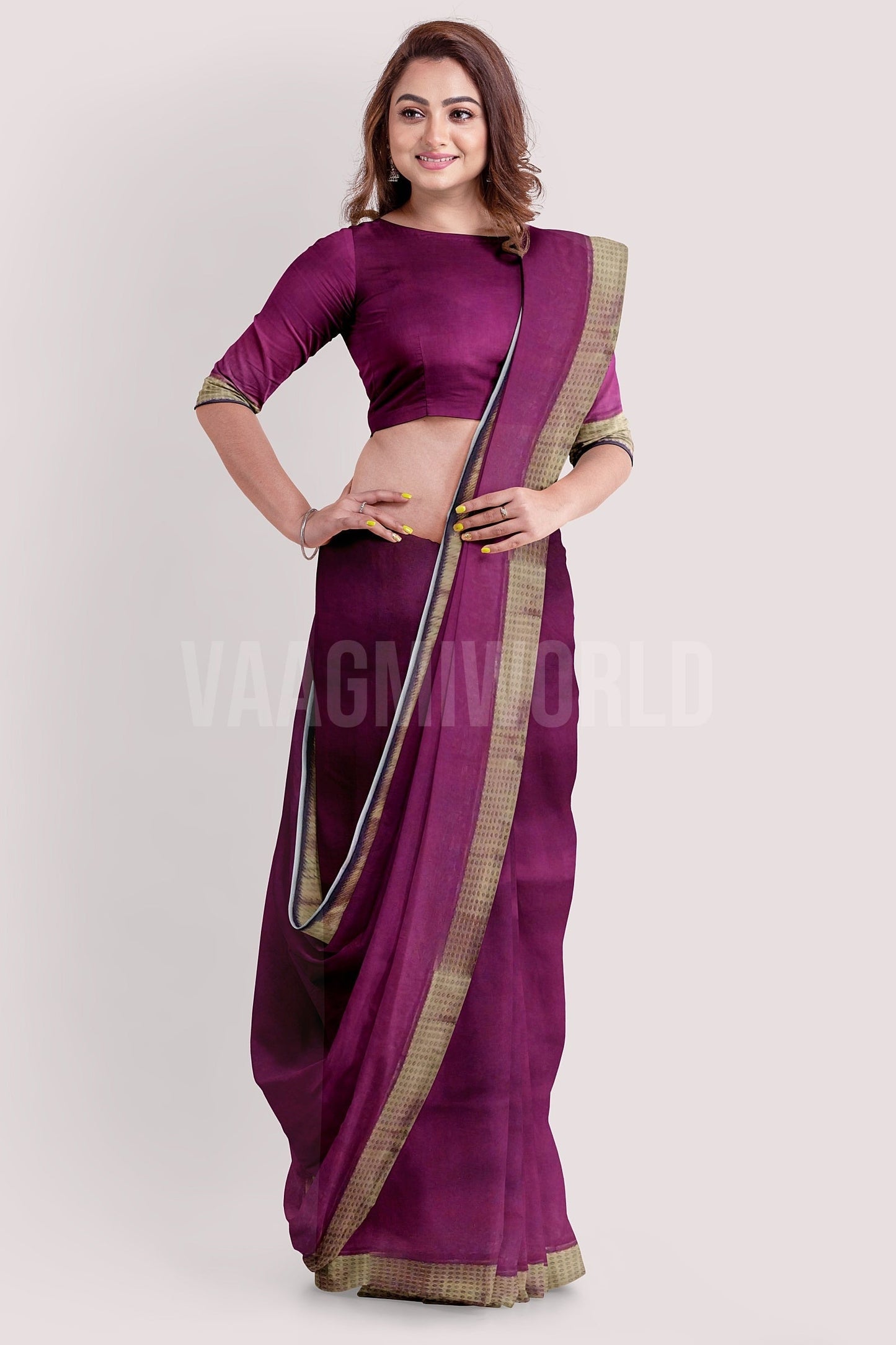 VAAGMI WORLD MAHESHWARI HANDLOOM SILK COTTON SAREE