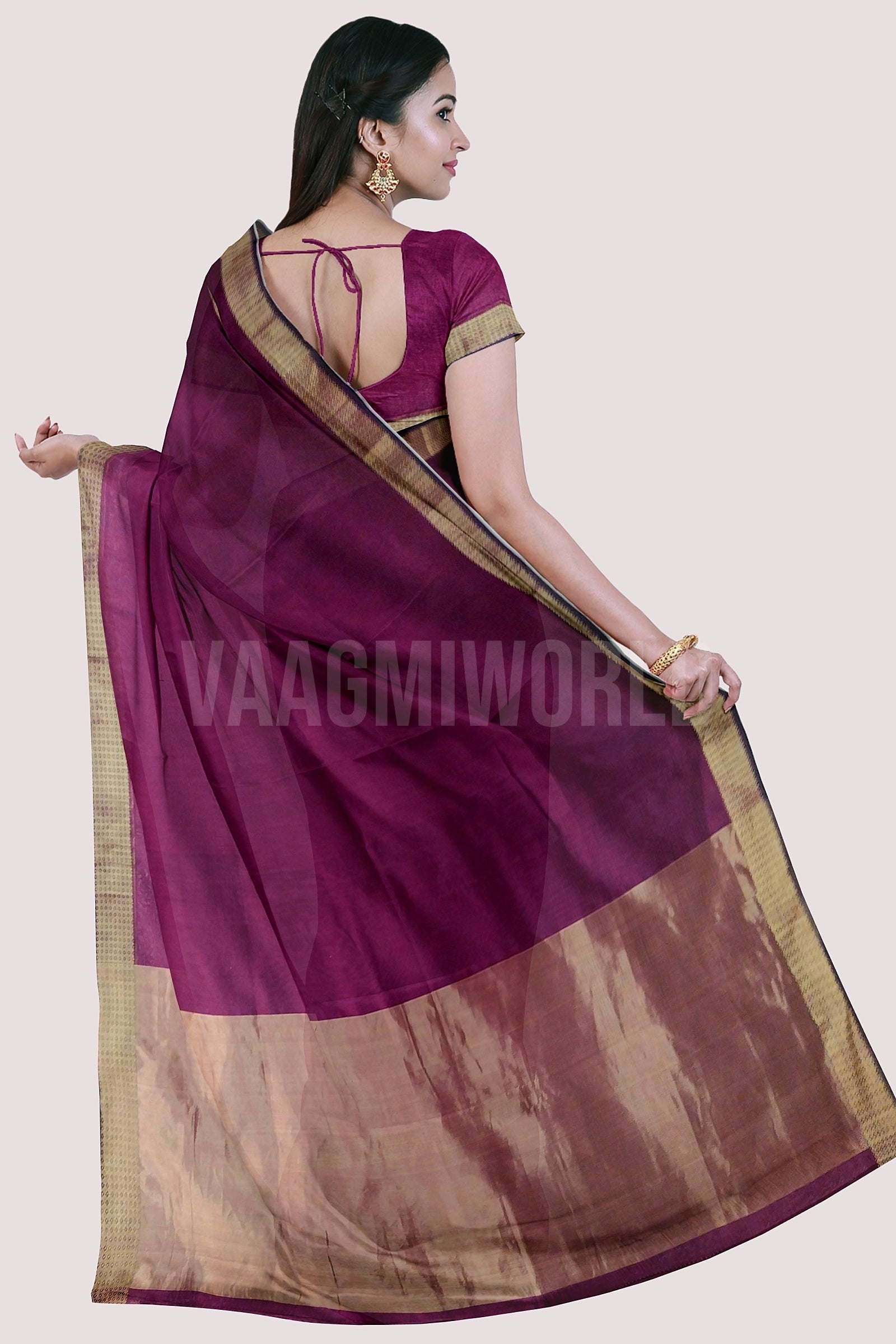 VAAGMI WORLD MAHESHWARI HANDLOOM SILK COTTON SAREE