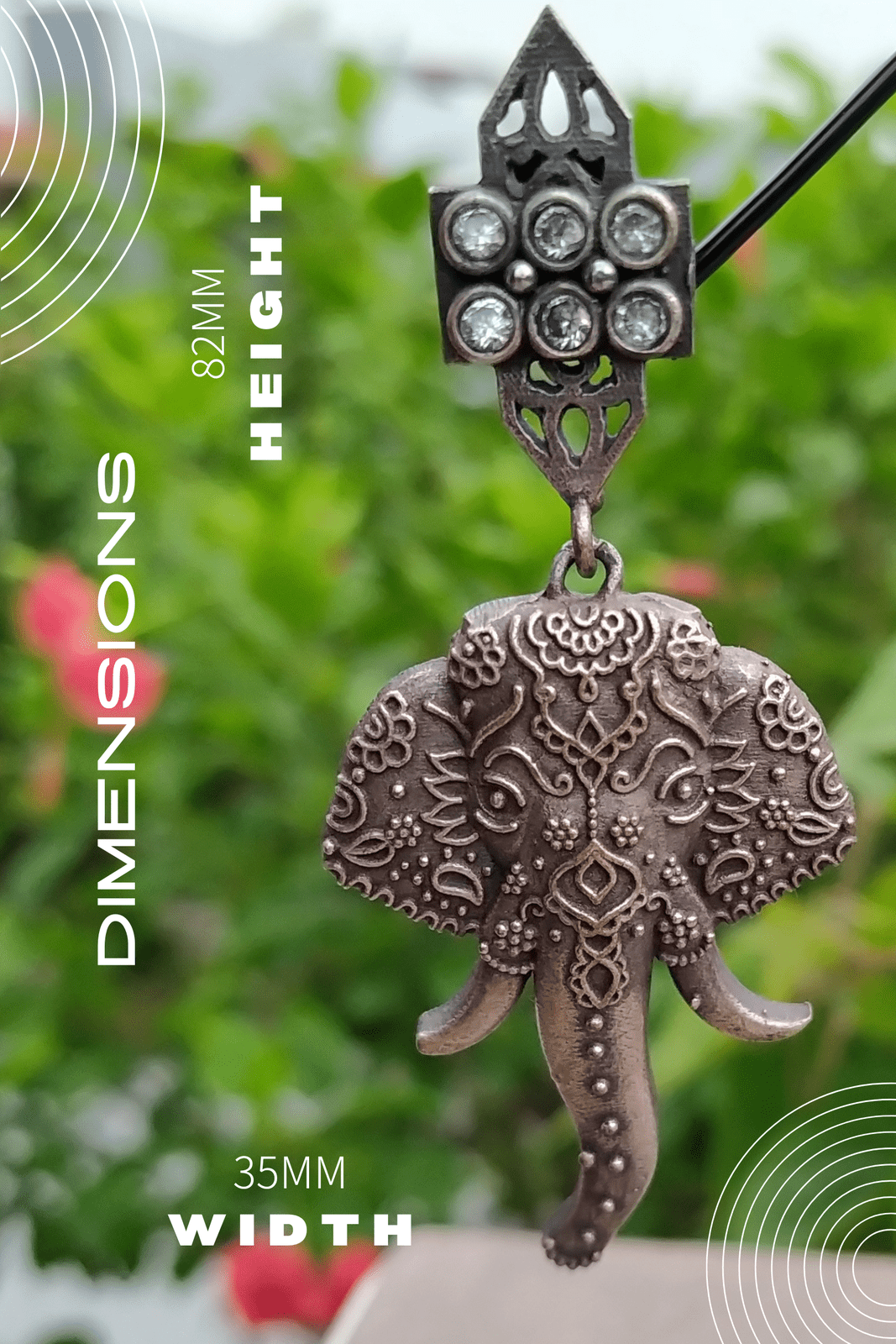 Vinayak Silver Oxidized Jhumka