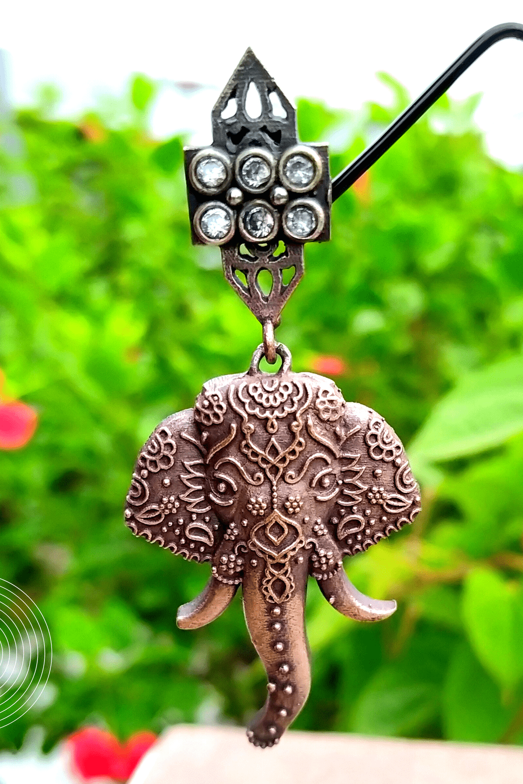 Vinayak Silver Oxidized Jhumka