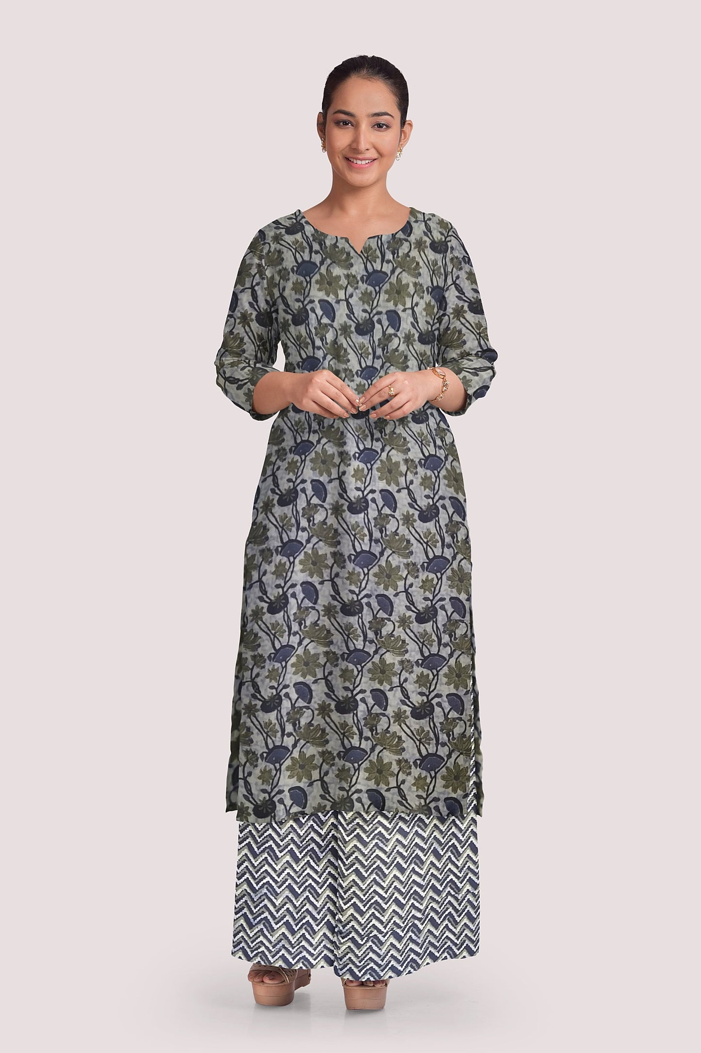 YAAMI Blockprint Cotton Suit Fabric