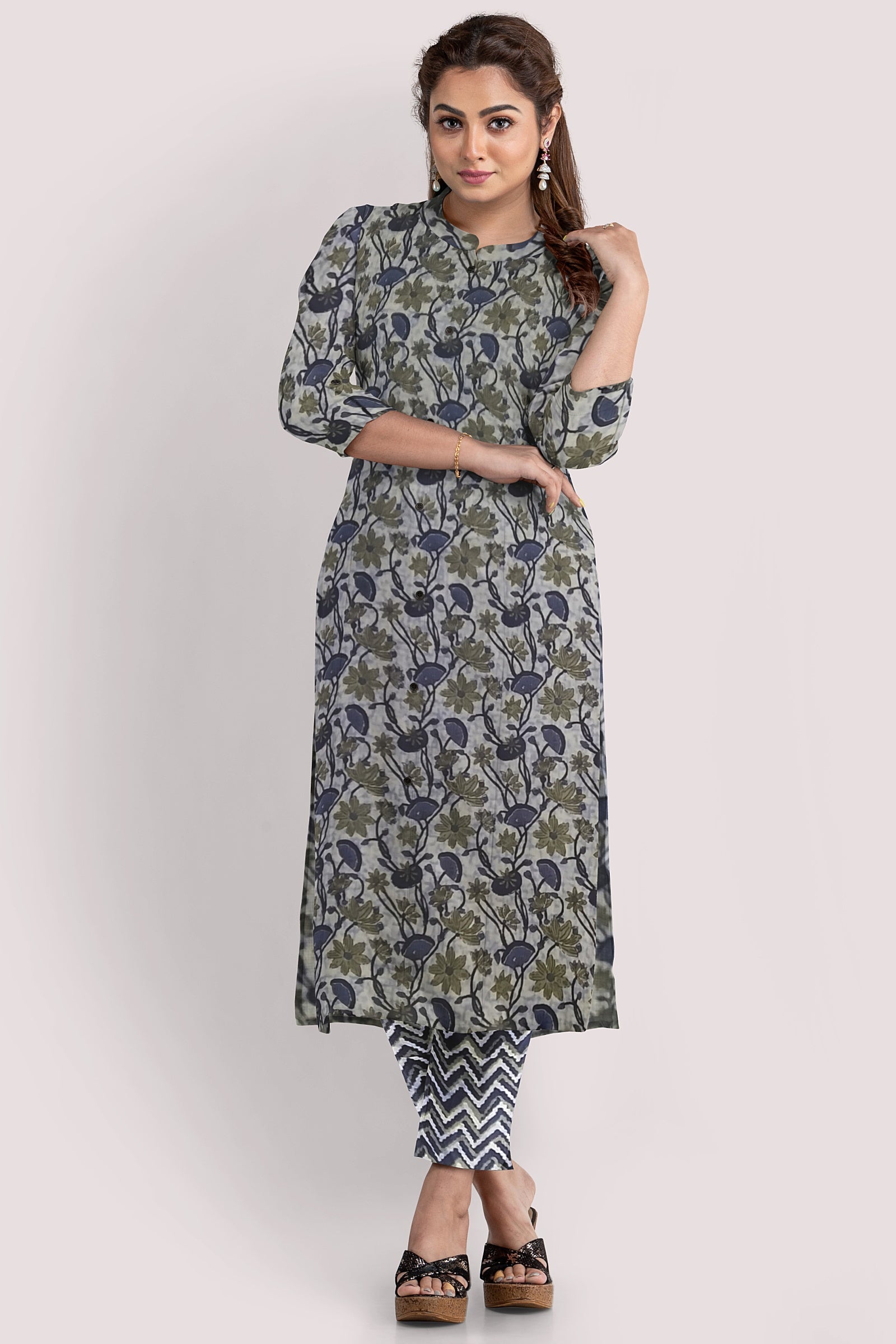 YAAMI Blockprint Cotton Suit Fabric
