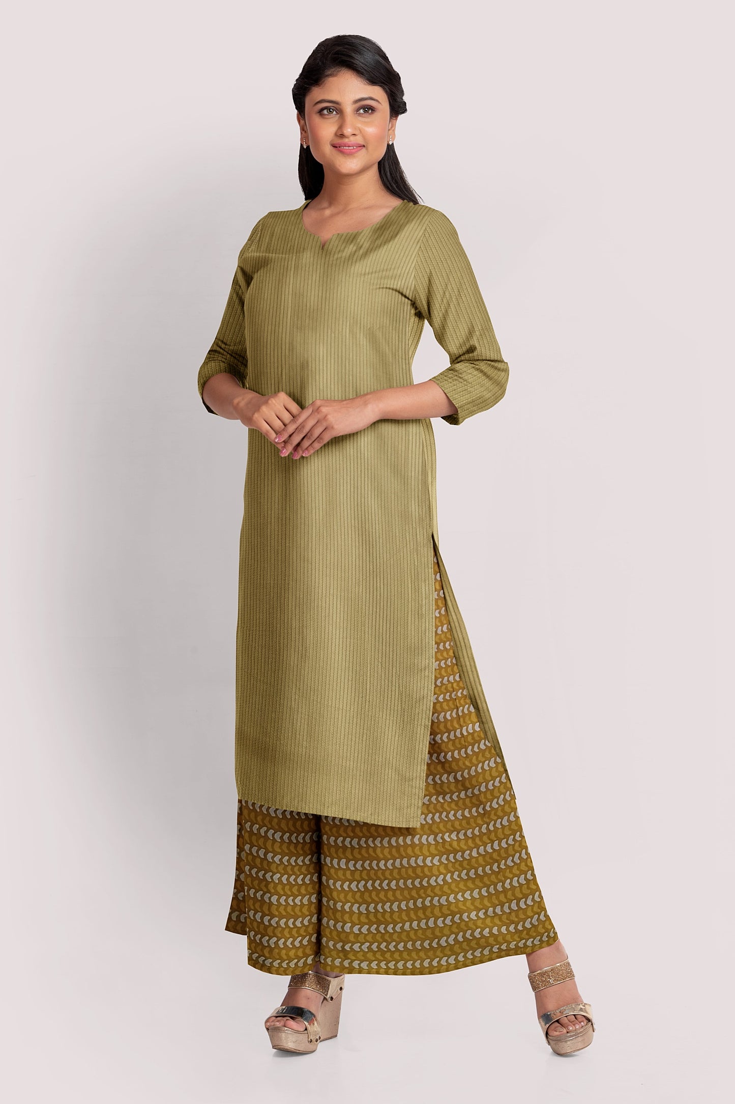 YALINI Blockprint Cotton Kurta Fabric