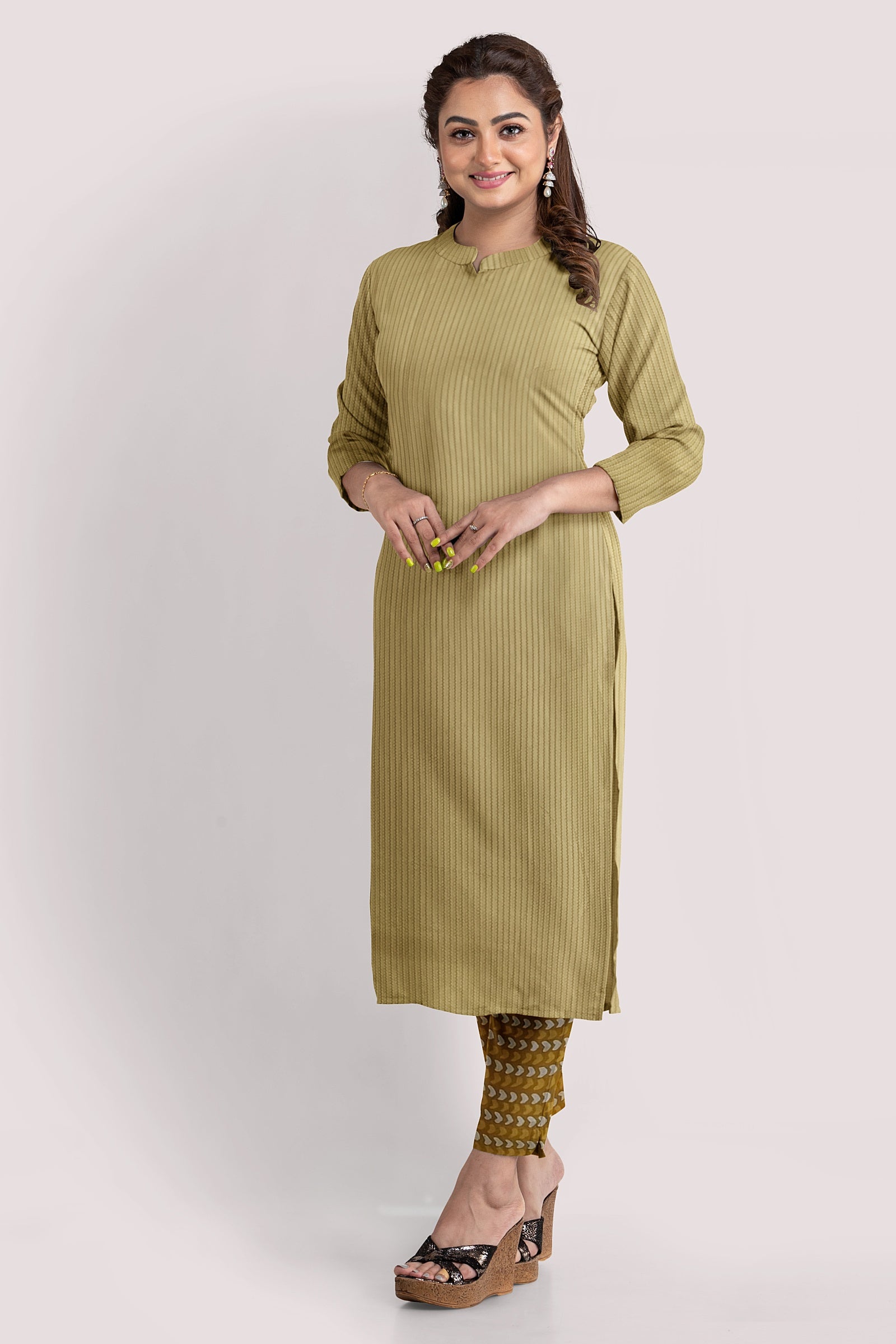 YALINI Blockprint Cotton Kurta Fabric
