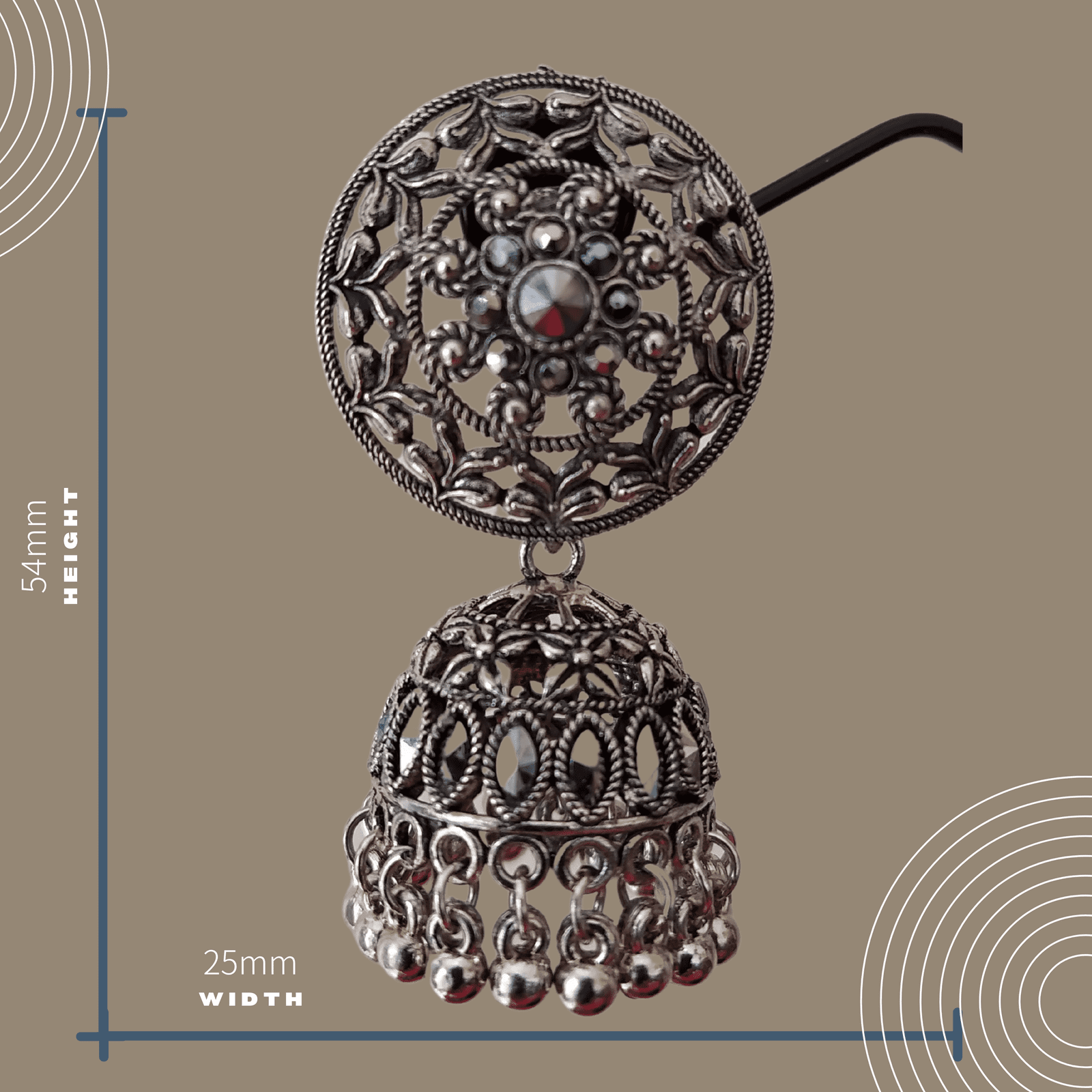 Vaagmi World AADYA Silver Oxidized Jhumki