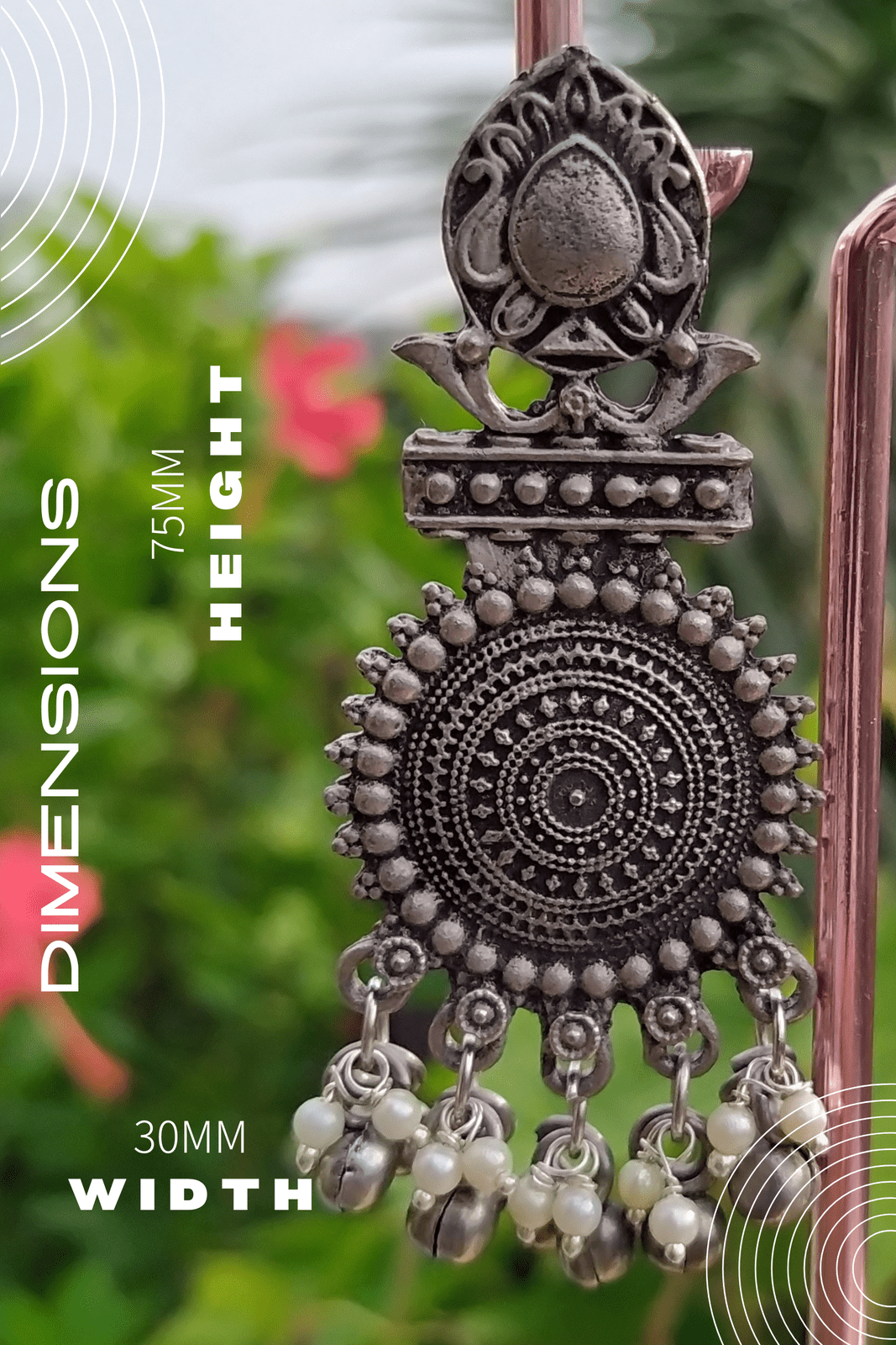 Manavi Silver Oxidized Jhumka