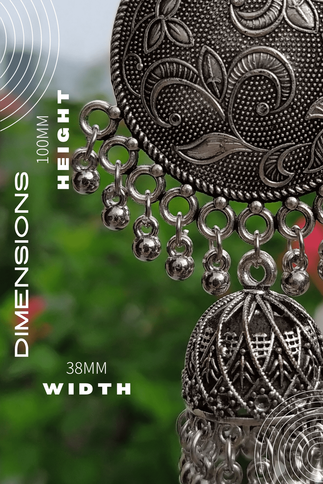 Sagarika Silver Oxidized Jhumka