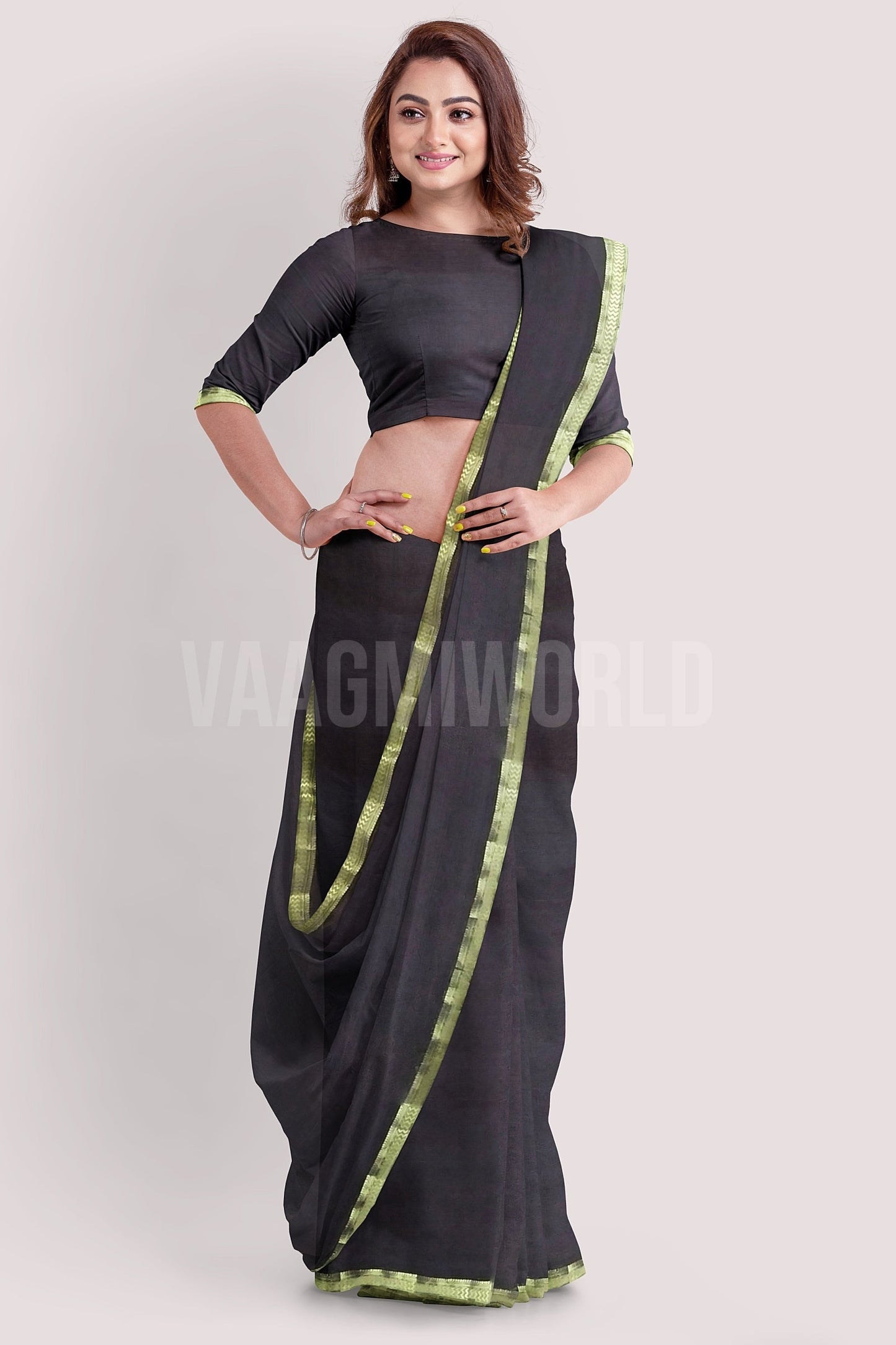 Vaagmi Exclusive Dual Shade Silk Cotton Maheshwari Saree