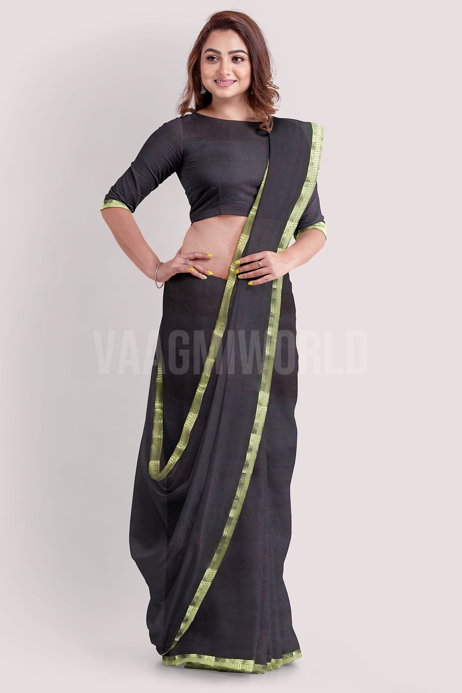 Vaagmi Exclusive Dual Shade Silk Cotton Maheshwari Saree