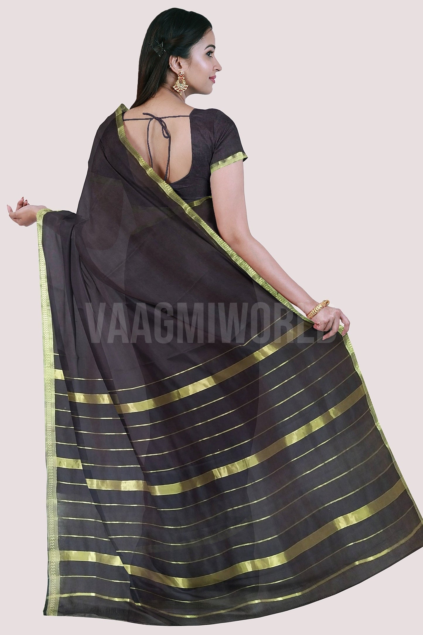 Vaagmi Exclusive Dual Shade Silk Cotton Maheshwari Saree