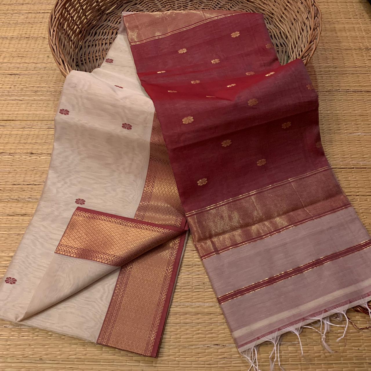 Plush Silk Cotton Maheshwari Saree