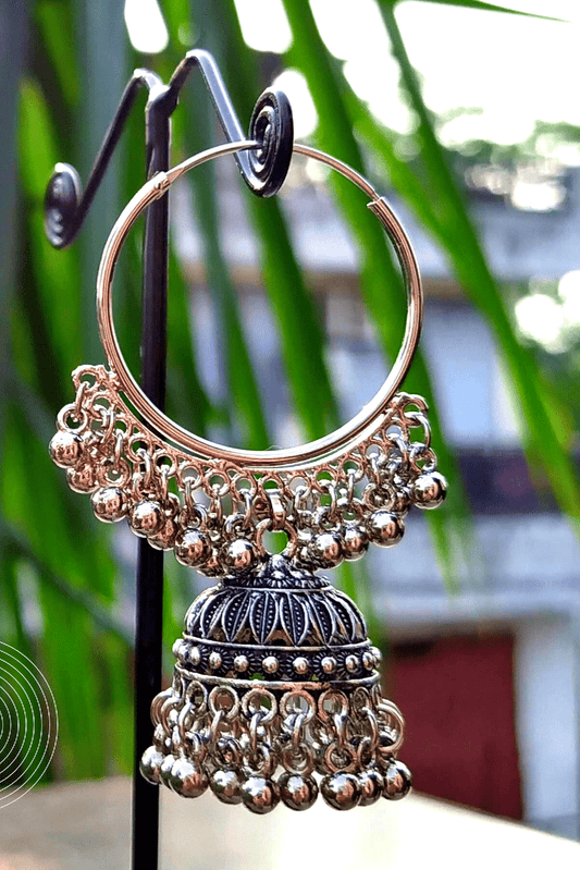 Chakrika Silver Oxidized Jhumka Vaagmi World