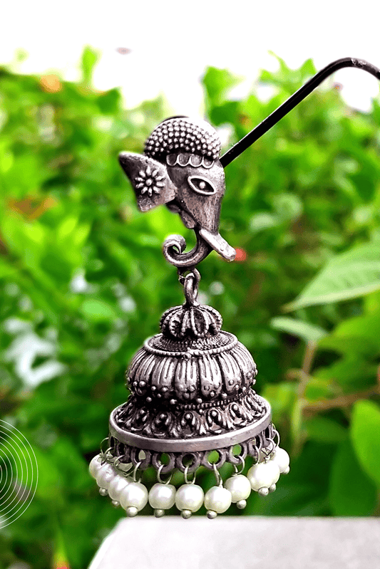 Aradhya Silver Oxidized Jhumka