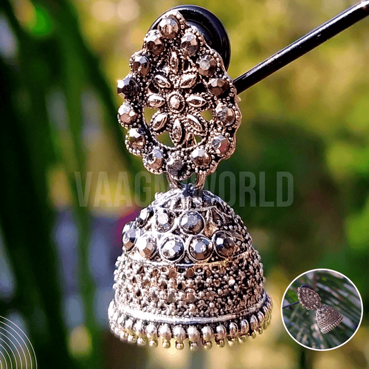 Vaagmi World AADVIKA Silver Oxidized Jhumki