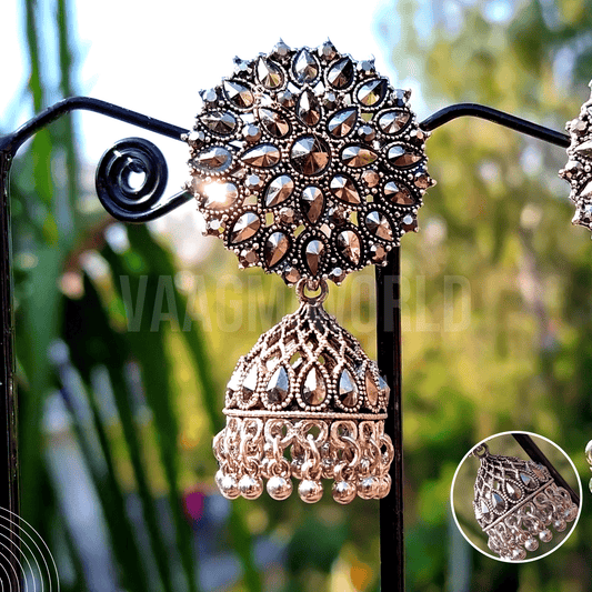 Aanya Silver Oxidized Jhumka Vaagmi World