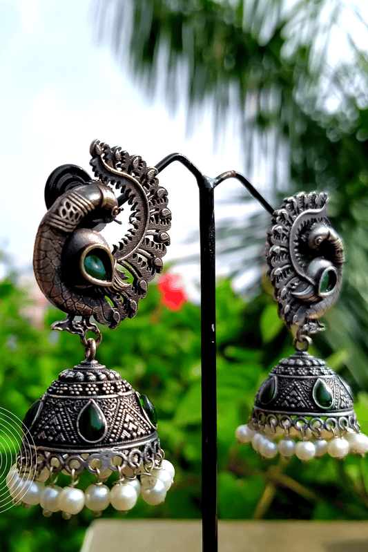 Chhaya Silver Oxidized Jhumka